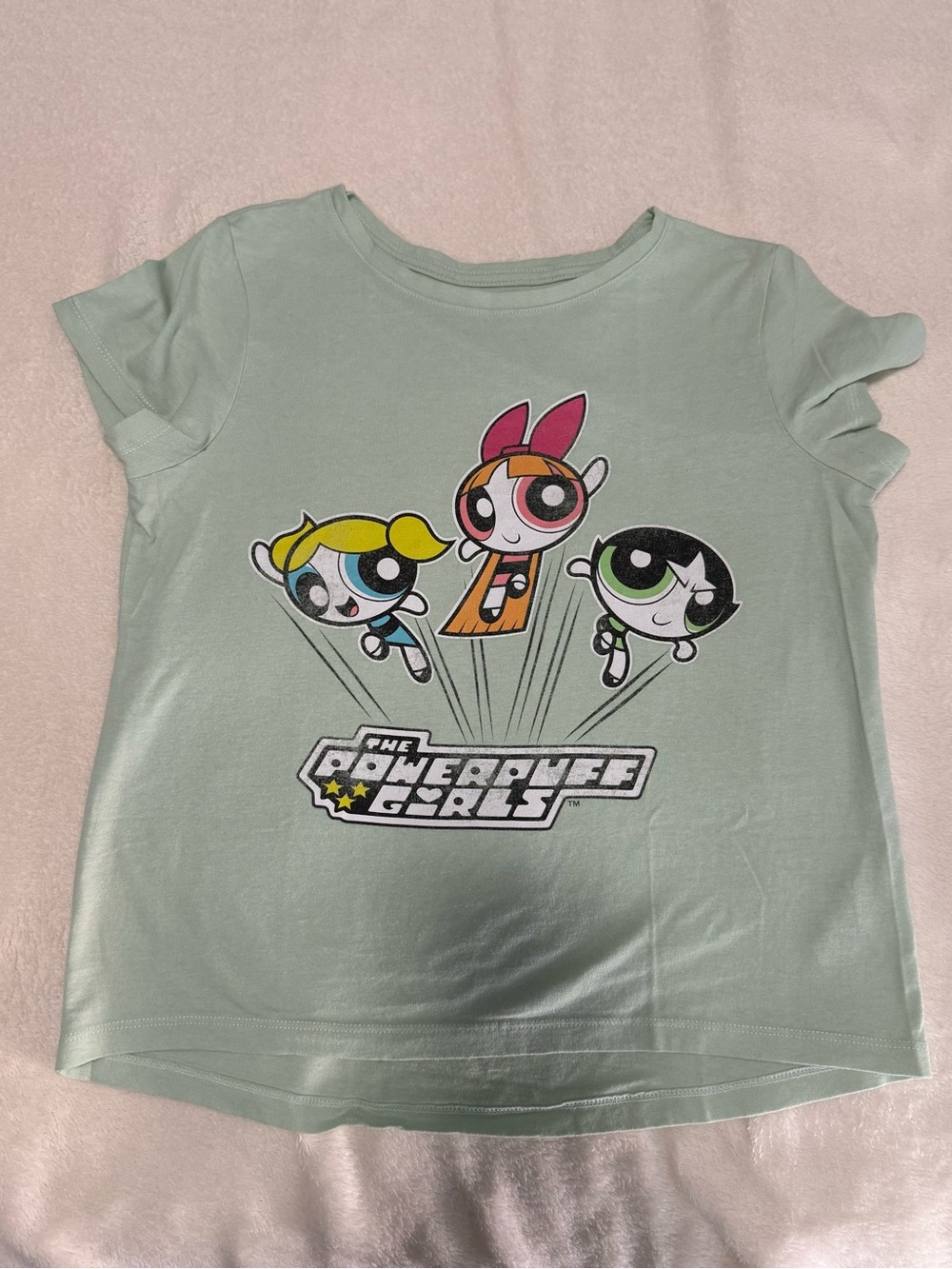 Old Navy Light Green Powerpuff Girls Graphic Tee